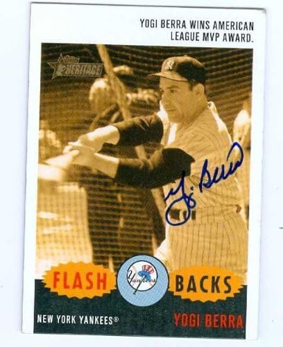 Yogi Berra imzalı Beyzbol Kartı (New York Yankees) 2003 Topps Heritage F2 Flash Backs 1954 AL MVP İmzalı Beyzbol Kartları